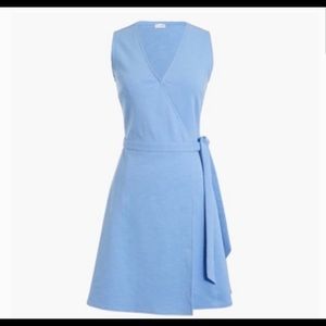 J.Crew Factory Ponte Wrap Dress, blue, small